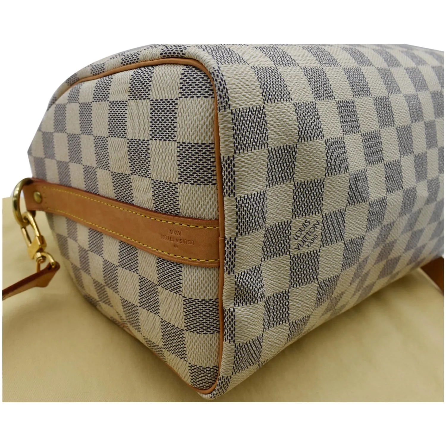 LOUIS VUITTON Speedy 25 Bandouliere Damier Azur Shoulder Bag White