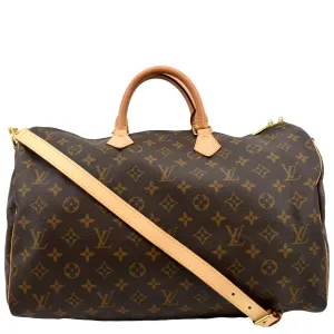 LOUIS VUITTON Speedy 40 Bandouliere Monogram Canvas Shoulder Bag Brown