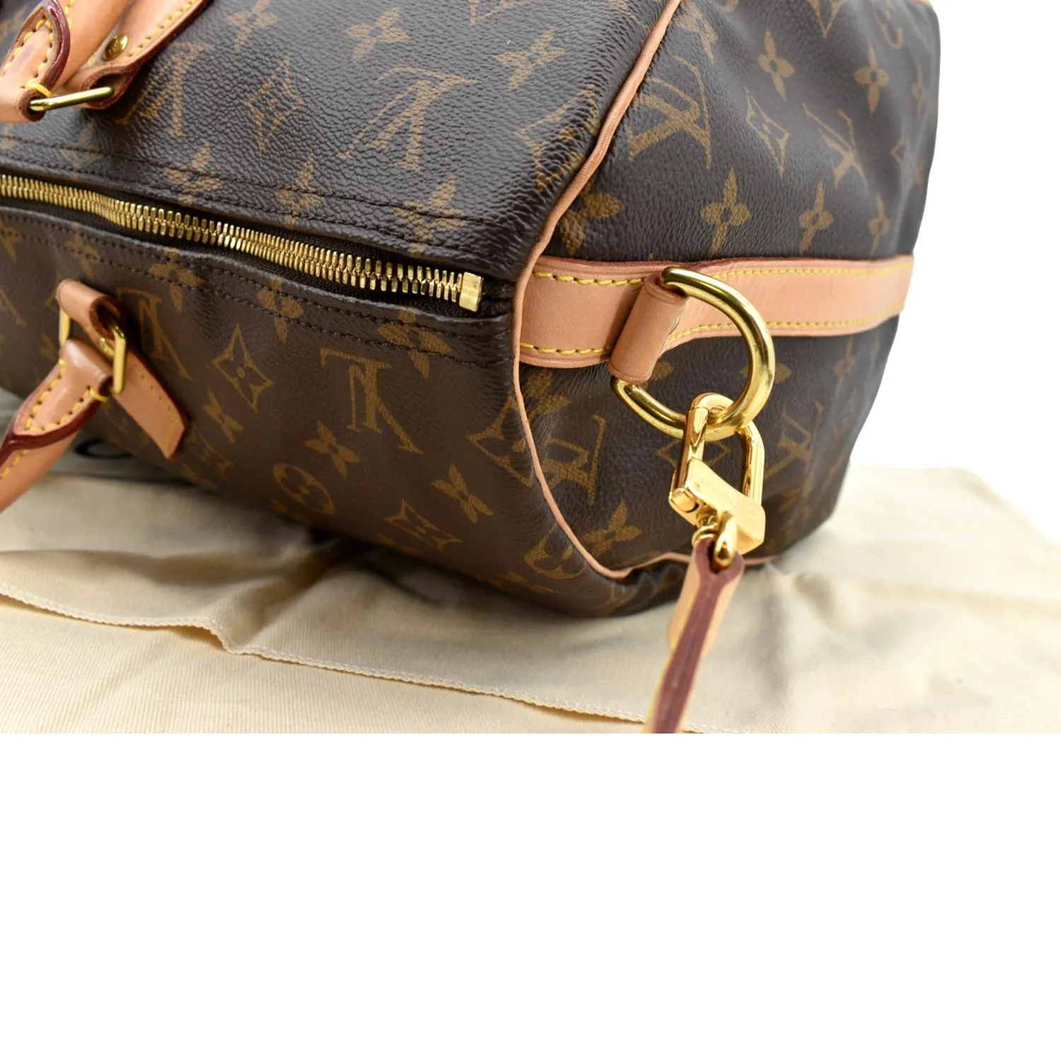LOUIS VUITTON Speedy 40 Bandouliere Monogram Canvas Shoulder Bag Brown
