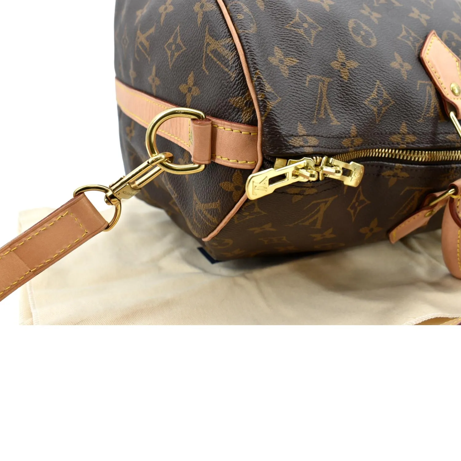 LOUIS VUITTON Speedy 40 Bandouliere Monogram Canvas Shoulder Bag Brown