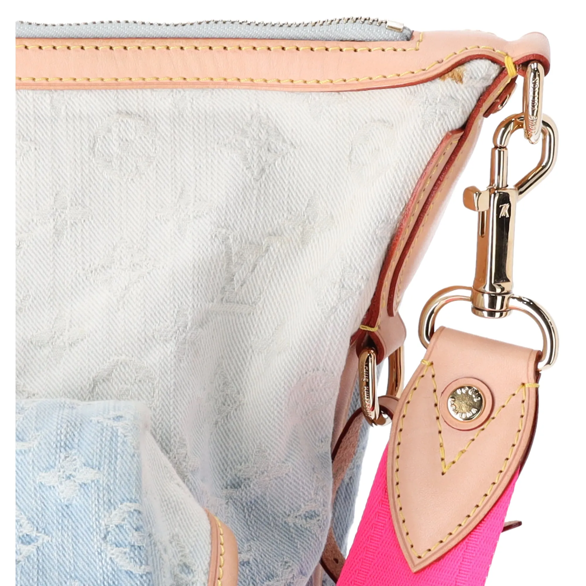 Louis Vuitton Sunburst PM Monogram Denim Shoulder Bag M93184 Blue Pink