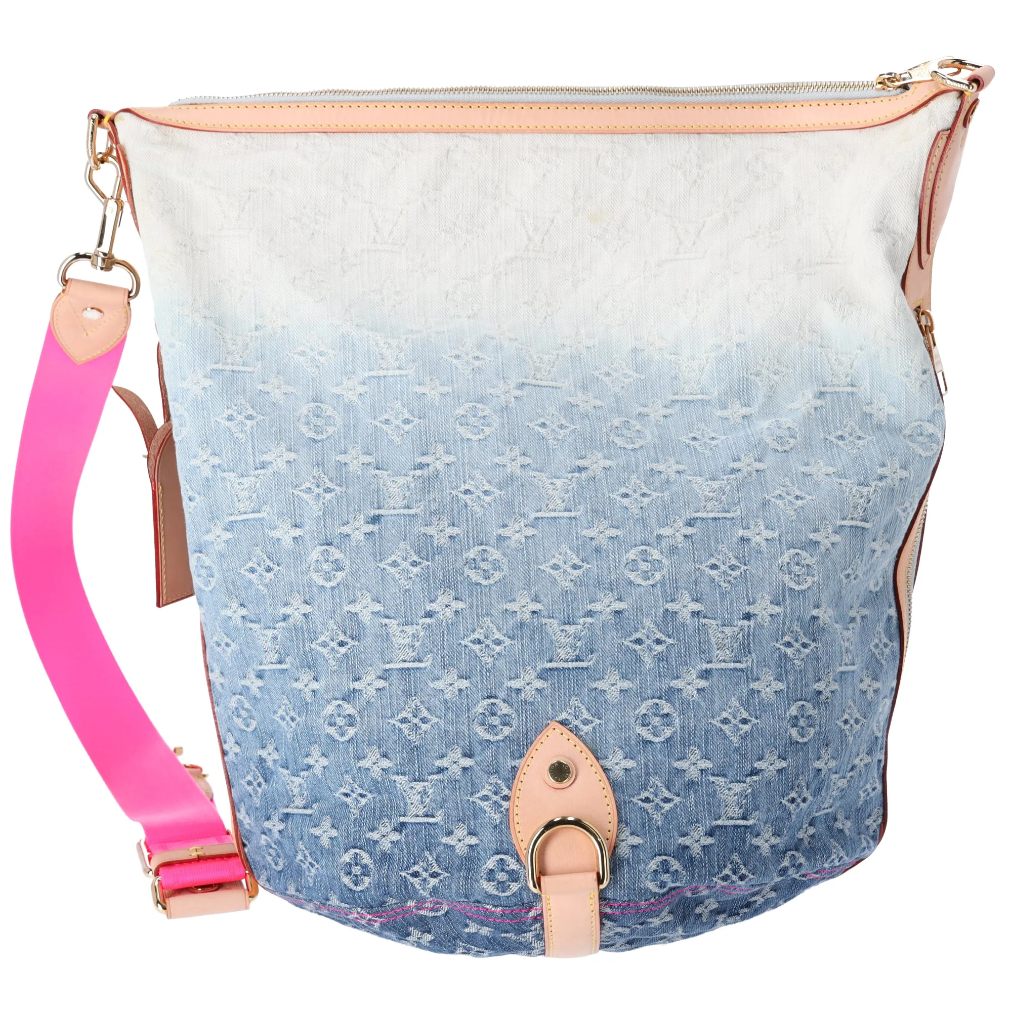 Louis Vuitton Sunburst PM Monogram Denim Shoulder Bag M93184 Blue Pink