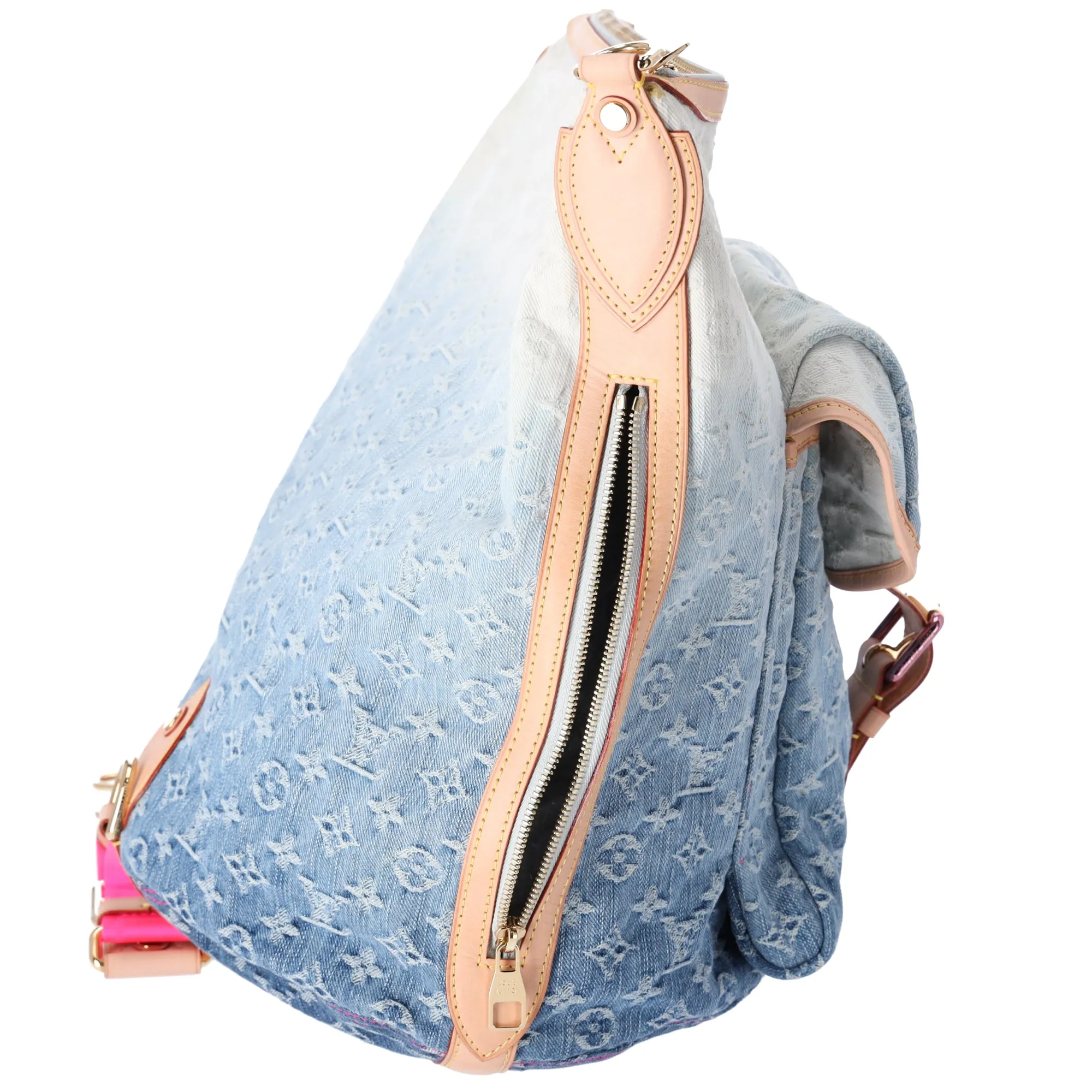 Louis Vuitton Sunburst PM Monogram Denim Shoulder Bag M93184 Blue Pink