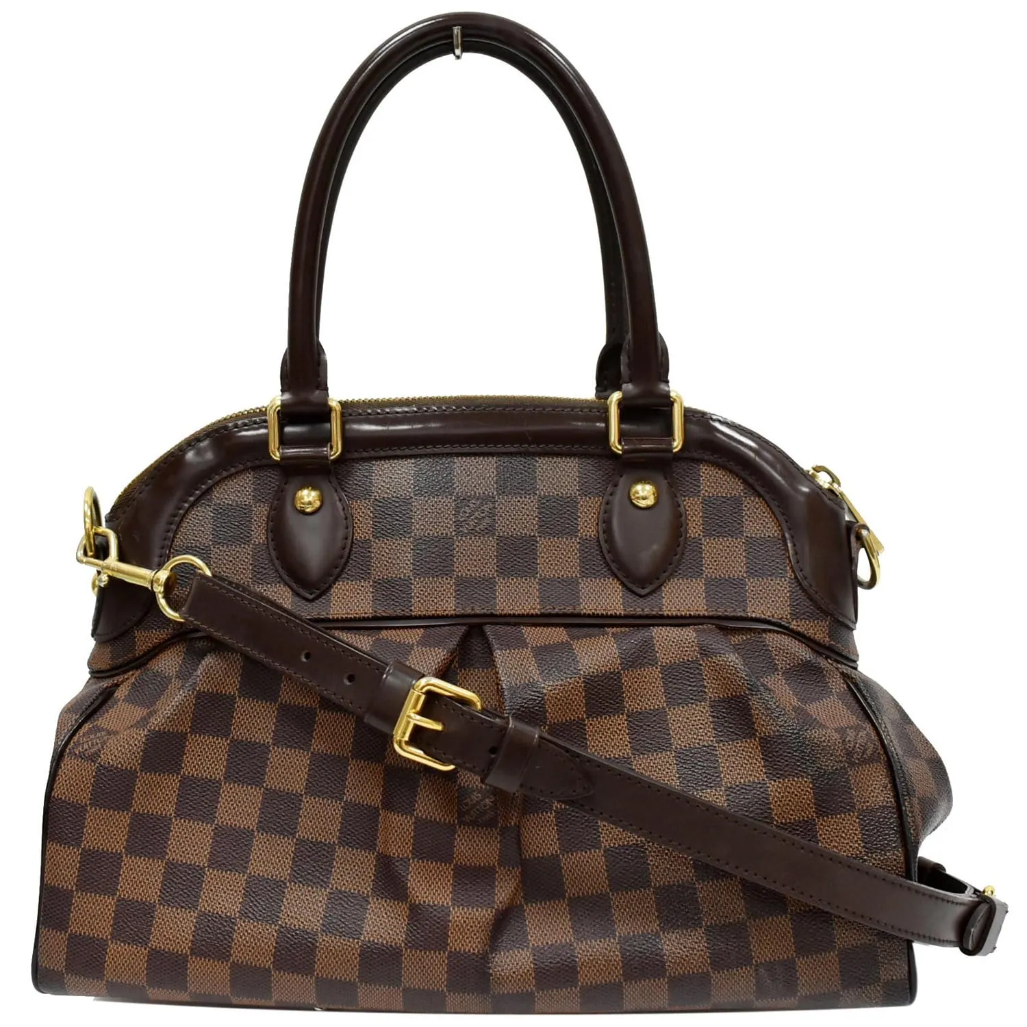 LOUIS VUITTON Trevi PM Damier Ebene Shoulder Bag Brown