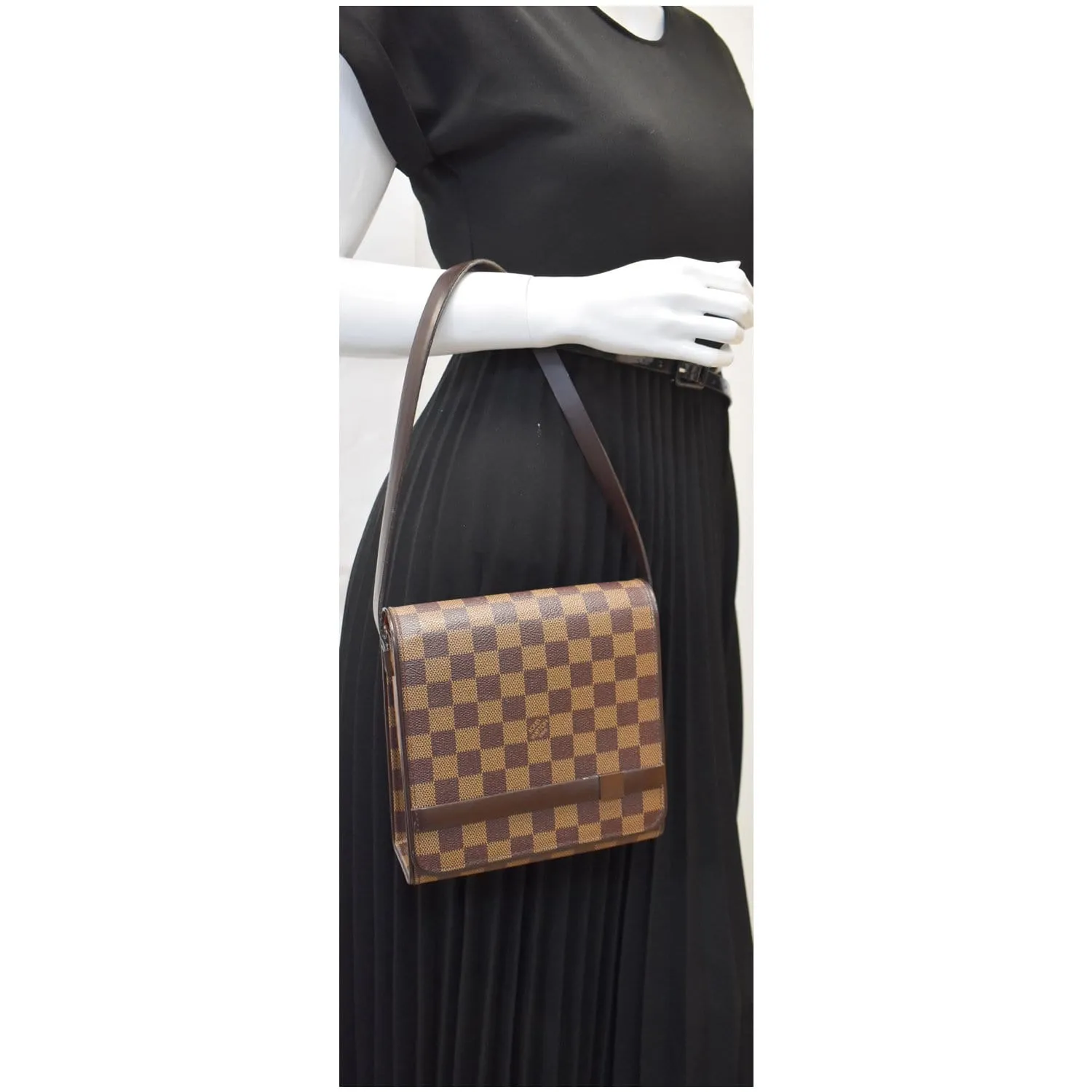 LOUIS VUITTON Tribeca Mini Damier Ebene Shoulder Bag Brown
