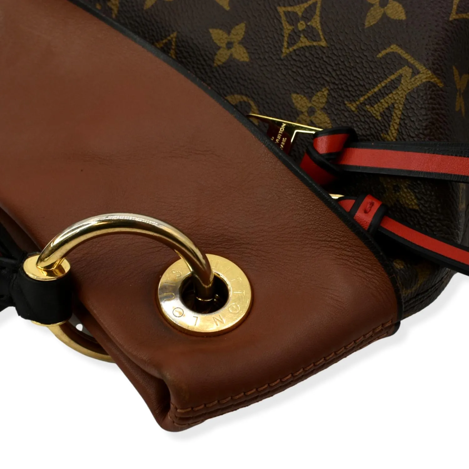 LOUIS VUITTON Tuileries Monogram Canvas Hobo Bag Caramel