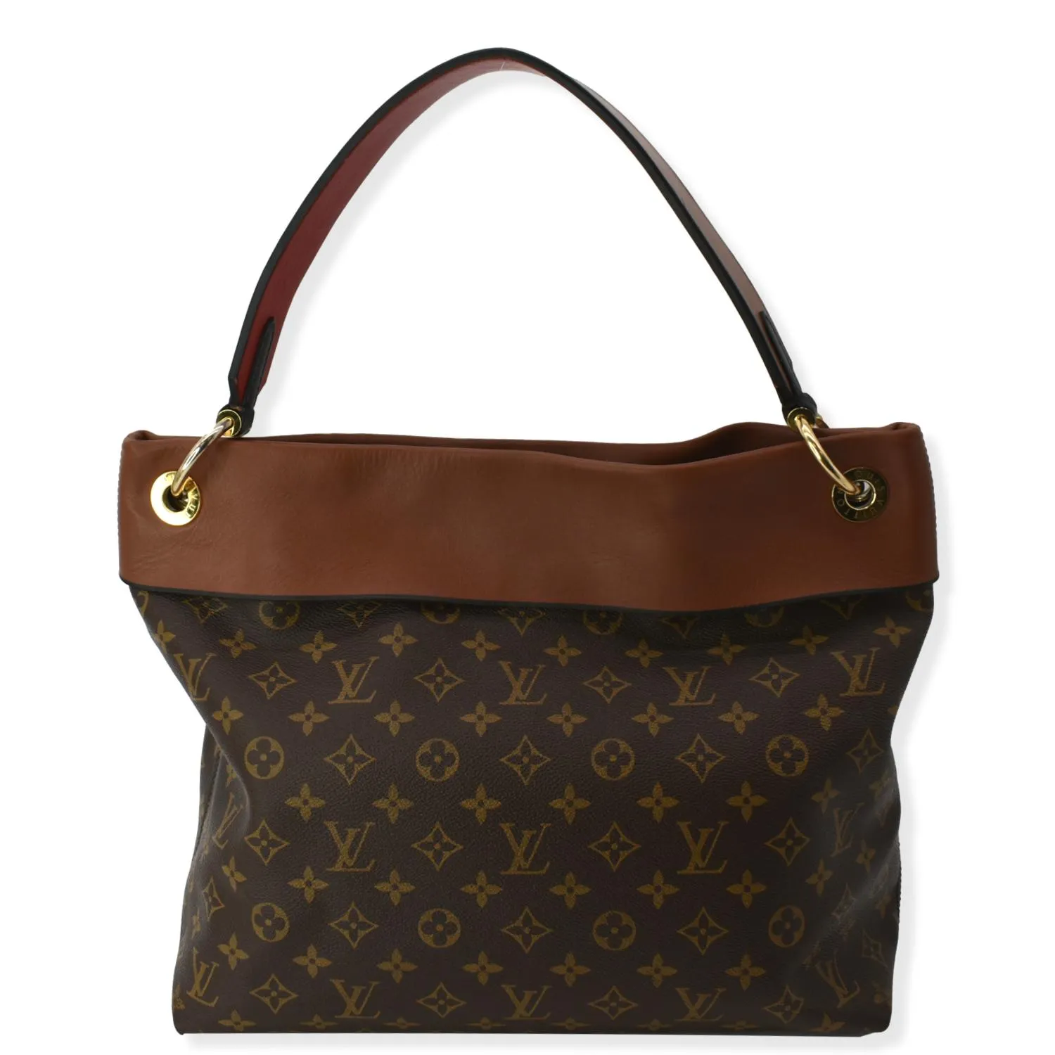 LOUIS VUITTON Tuileries Monogram Canvas Hobo Bag Caramel