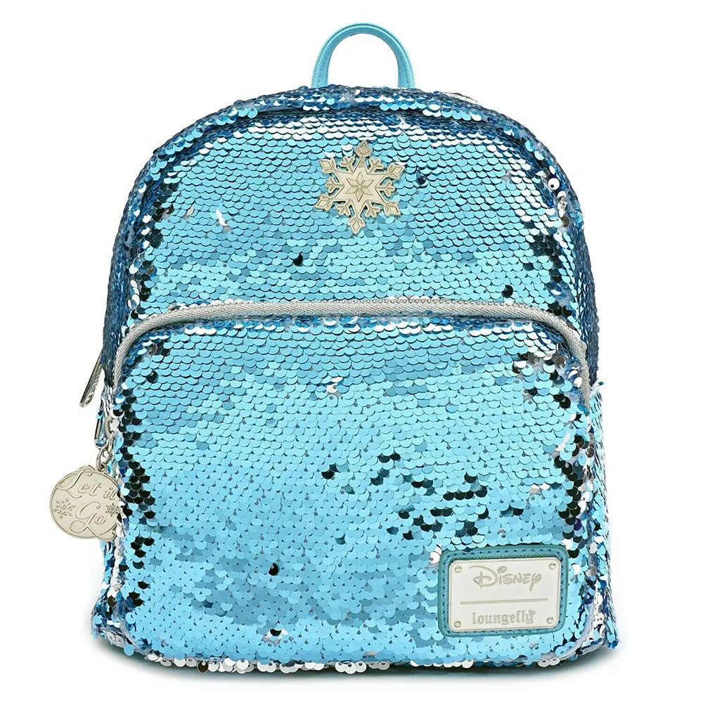 Loungefly Disney Frozen 2 Elsa Reversible Sequin Mini Backpack