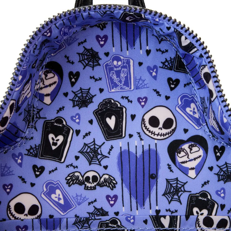 Loungefly The Nightmare Before Christmas Jack and Sally Eternally Yours Tombstone Mini Backpack