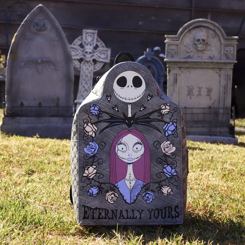 Loungefly The Nightmare Before Christmas Jack and Sally Eternally Yours Tombstone Mini Backpack