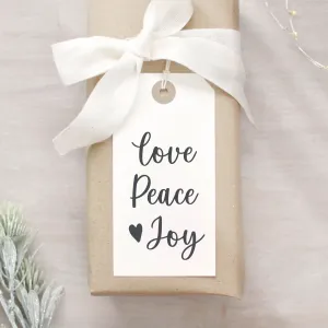 Love Peace and Joy Christmas Rubber Stamp