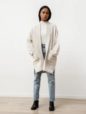 l/s range jacket - natural jacquard cream