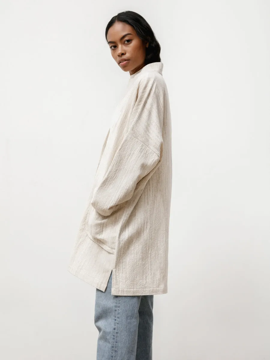 l/s range jacket - natural jacquard cream