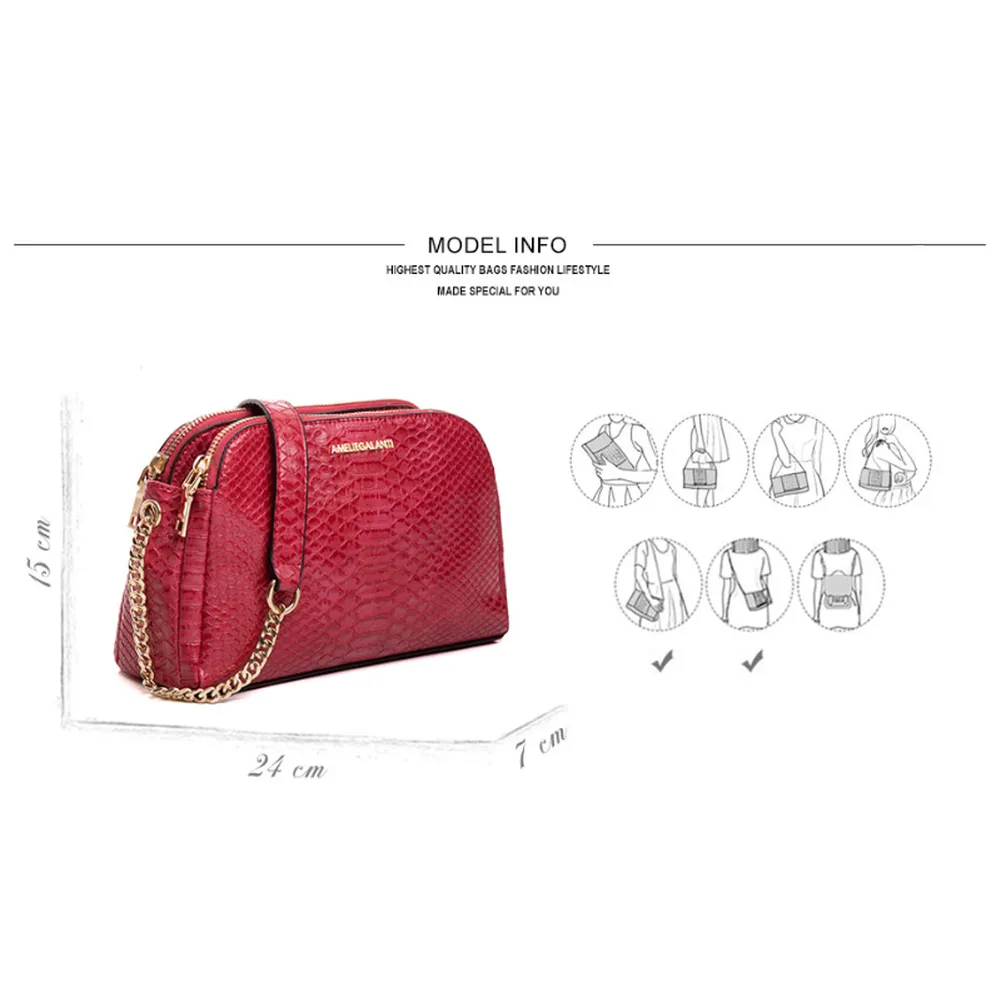 <bold>Crossbody  / Shoulder Bag  <br>Vegan-Leather