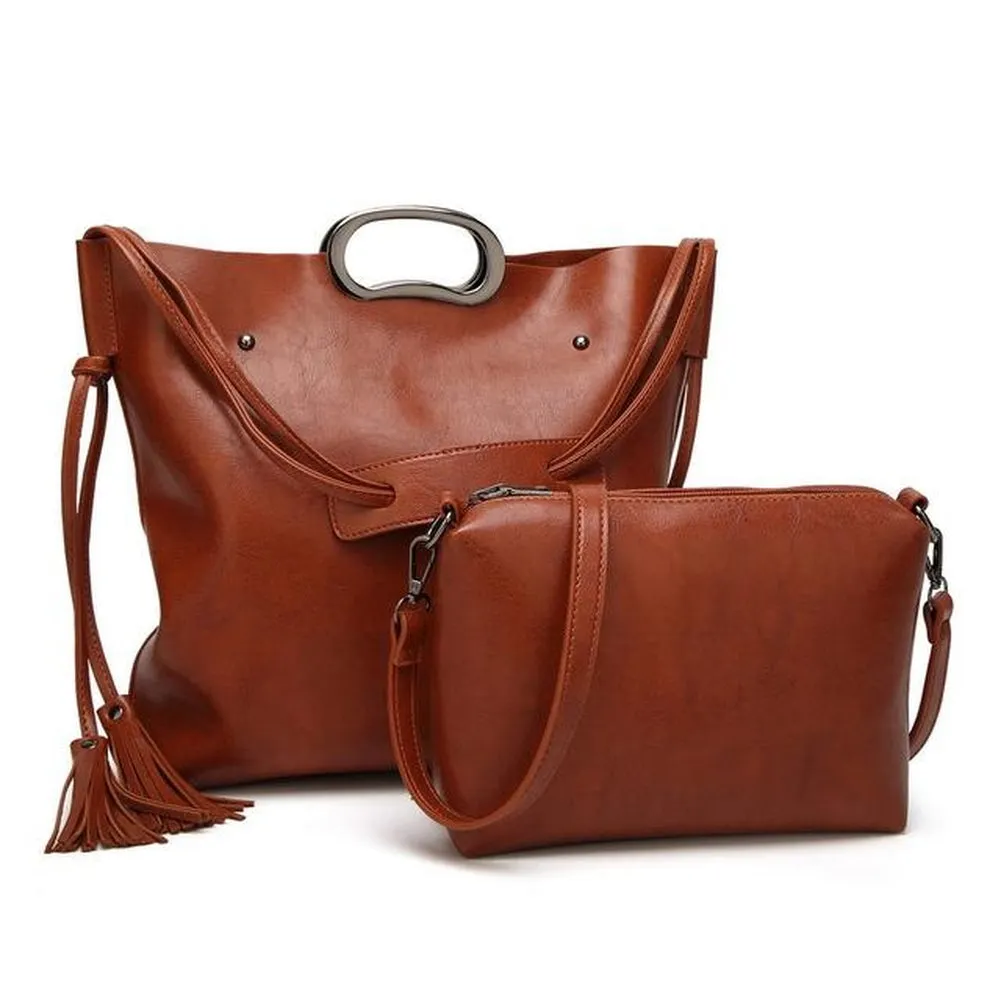 <bold>Messenger & Tote Bag Set  <br>Vegan-Leather