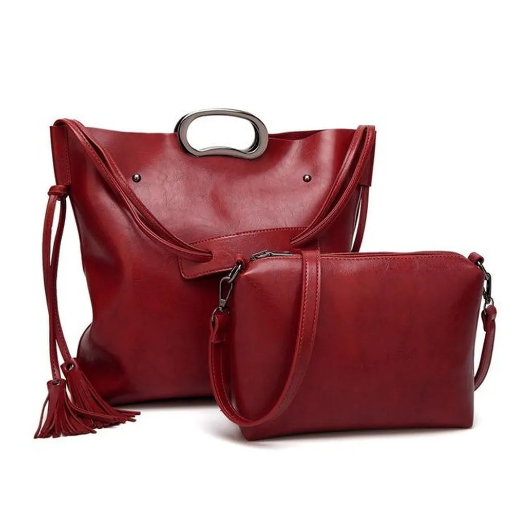 <bold>Messenger & Tote Bag Set  <br>Vegan-Leather