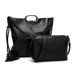 <bold>Messenger & Tote Bag Set  <br>Vegan-Leather