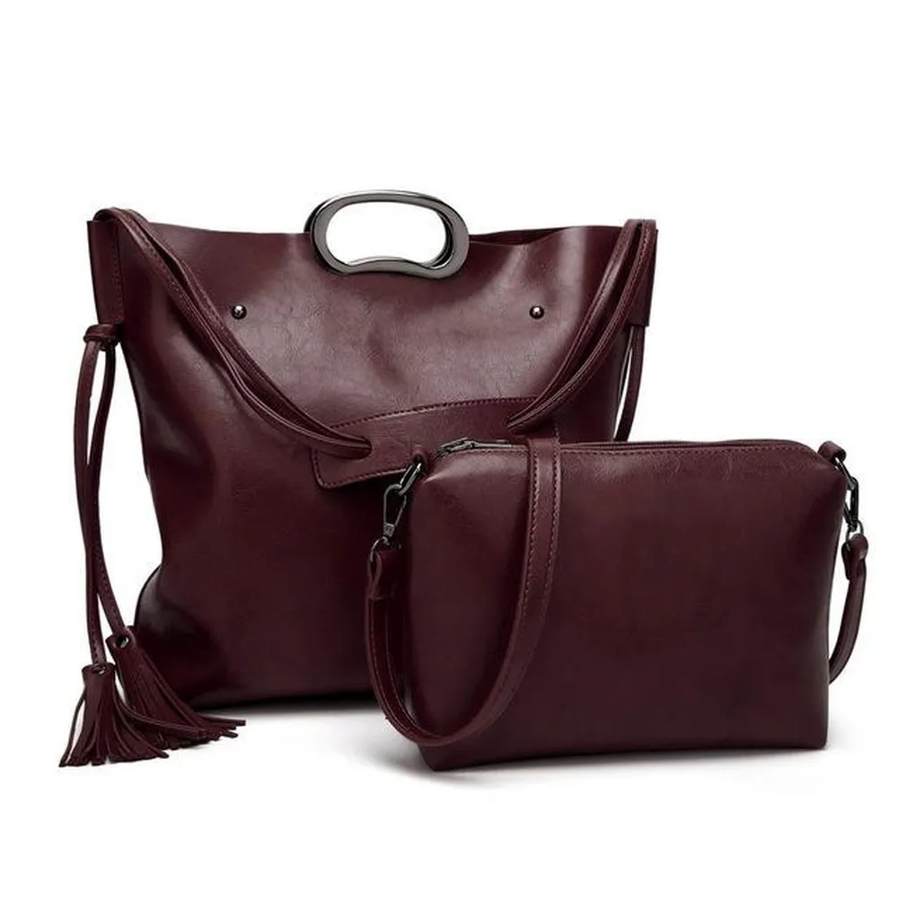 <bold>Messenger & Tote Bag Set  <br>Vegan-Leather