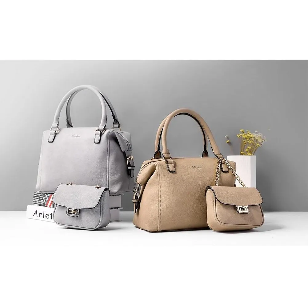 <bold>Tote & Crossbody Bag Set <br>Vegan-Leather