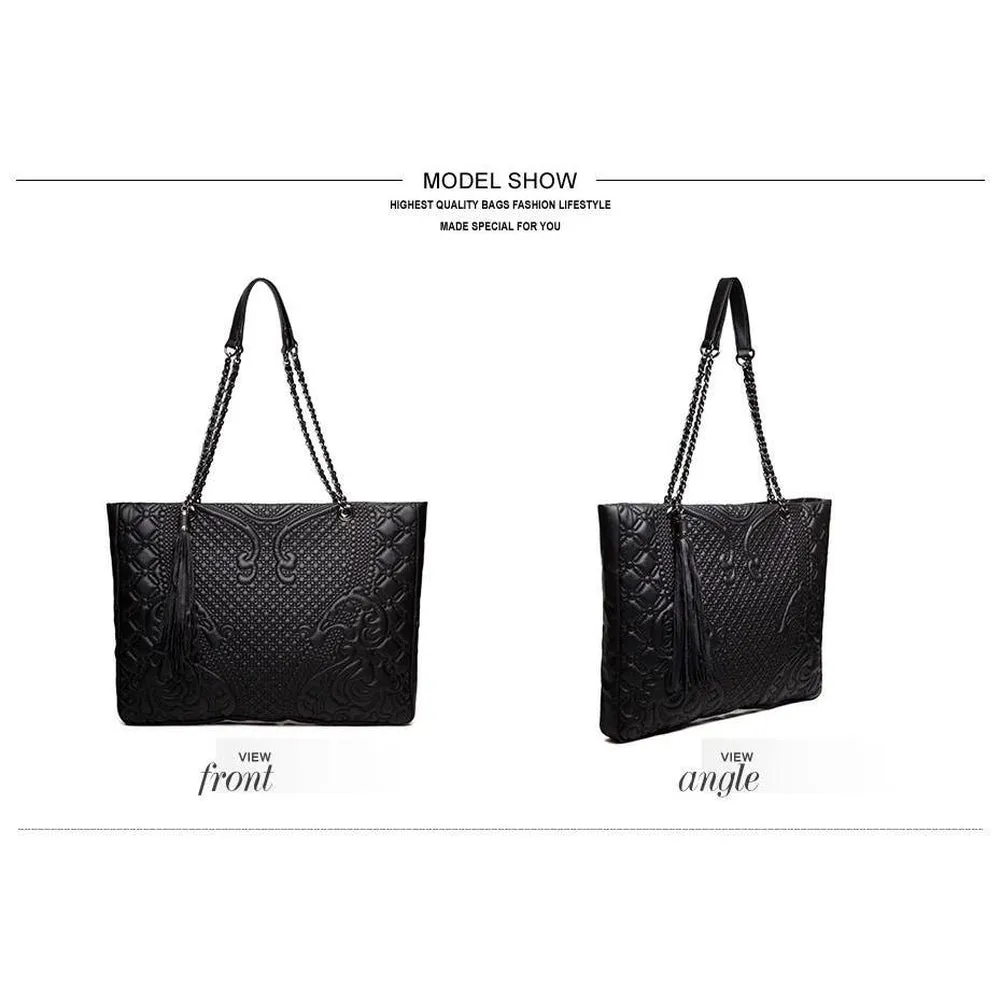 <bold>Tote Crossbody Bag & Purse Set <br>Vegan-Leather
