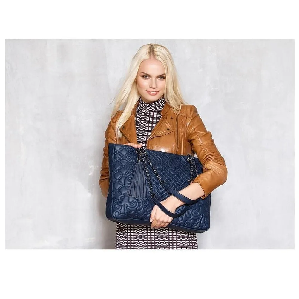 <bold>Tote Crossbody Bag & Purse Set <br>Vegan-Leather