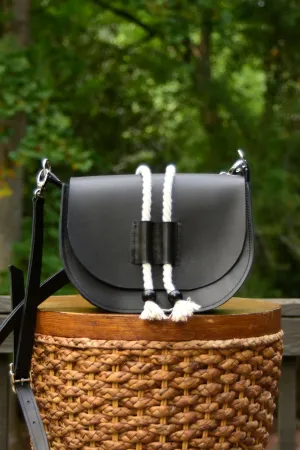 Maddie Leather Saddle Bag Crossbody