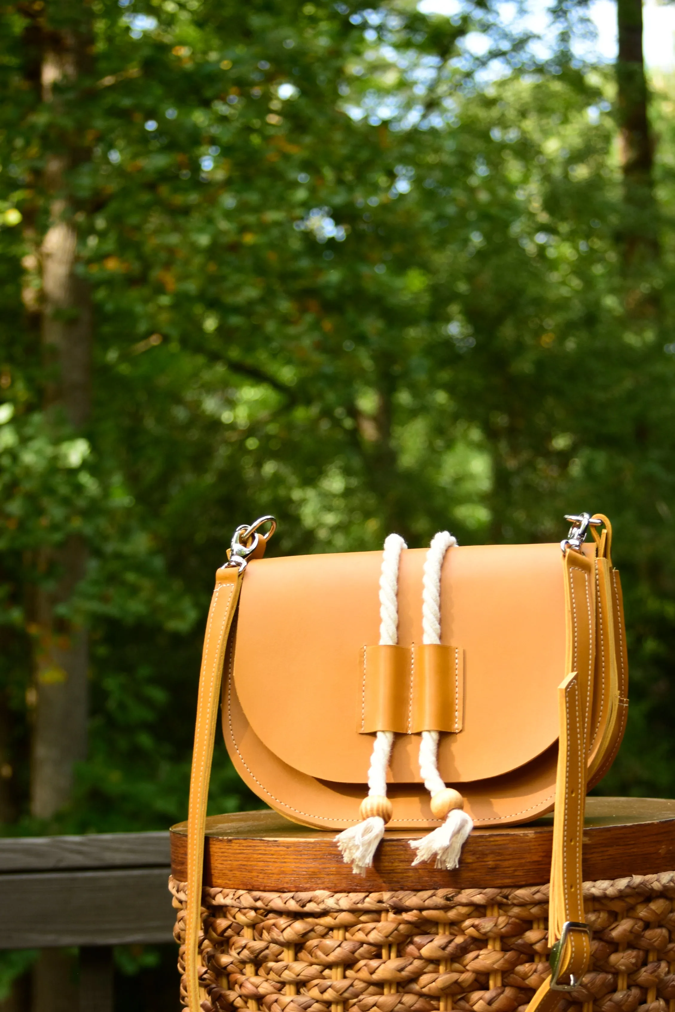 Maddie Leather Saddle Bag Crossbody
