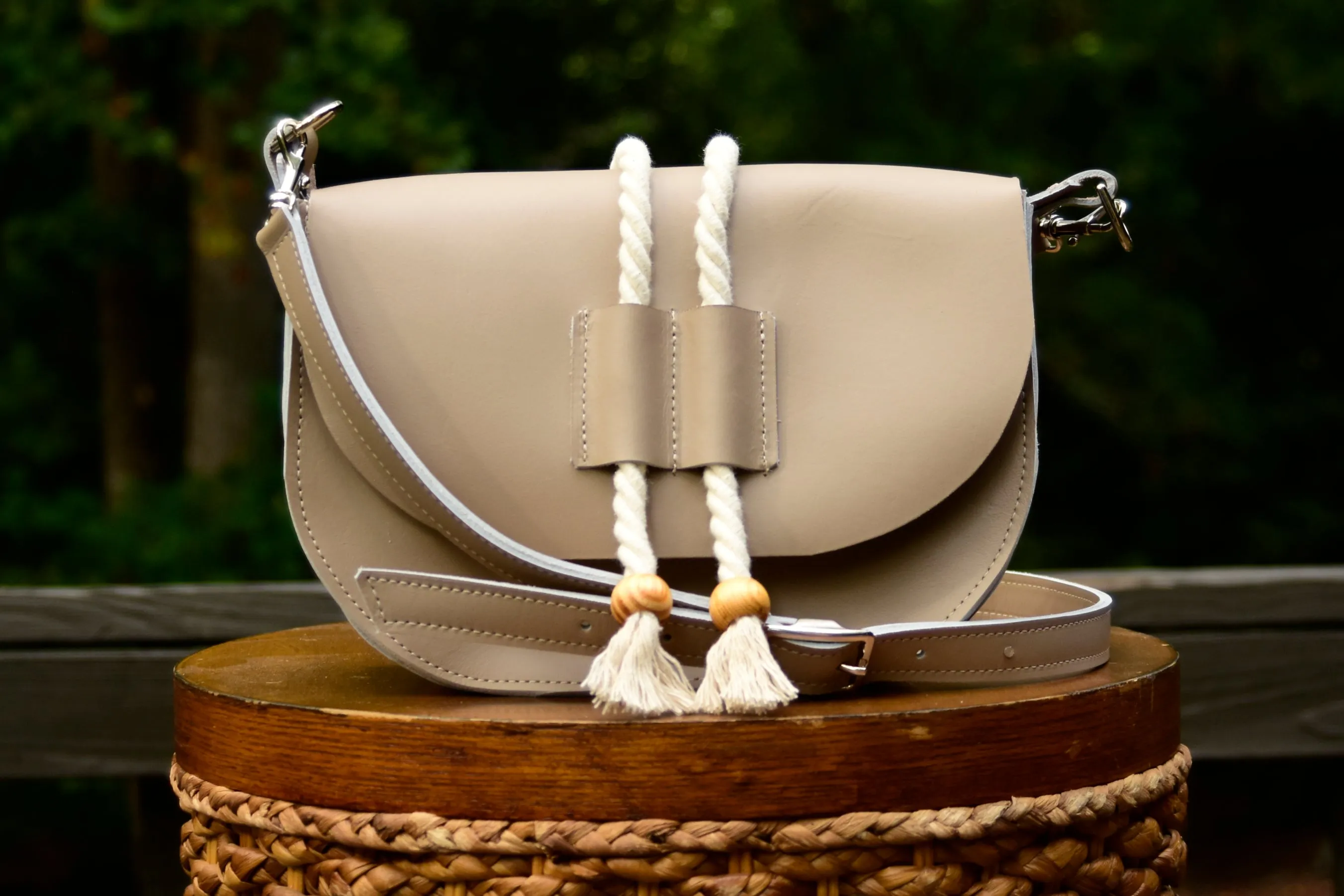 Maddie Leather Saddle Bag Crossbody