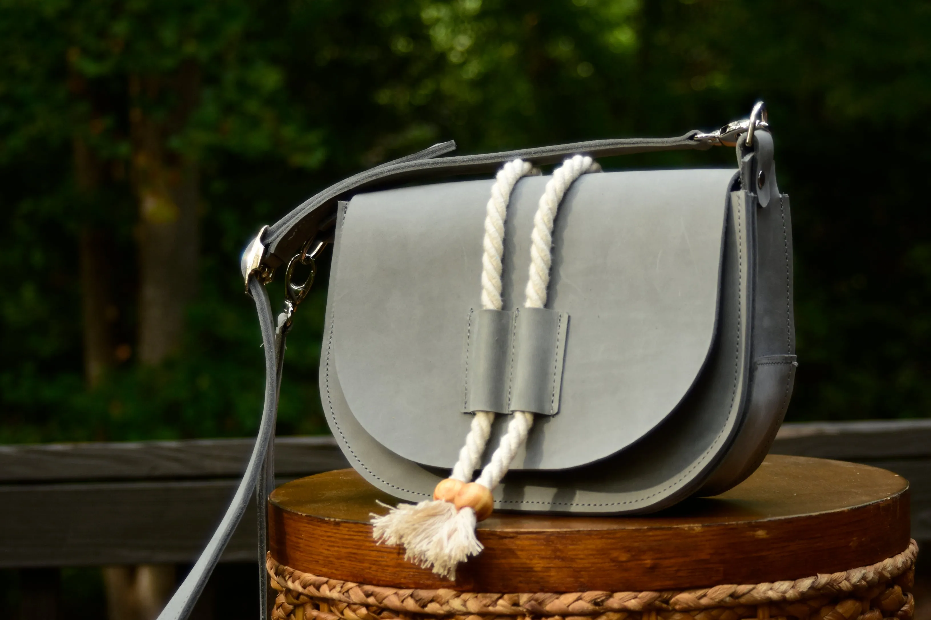 Maddie Leather Saddle Bag Crossbody
