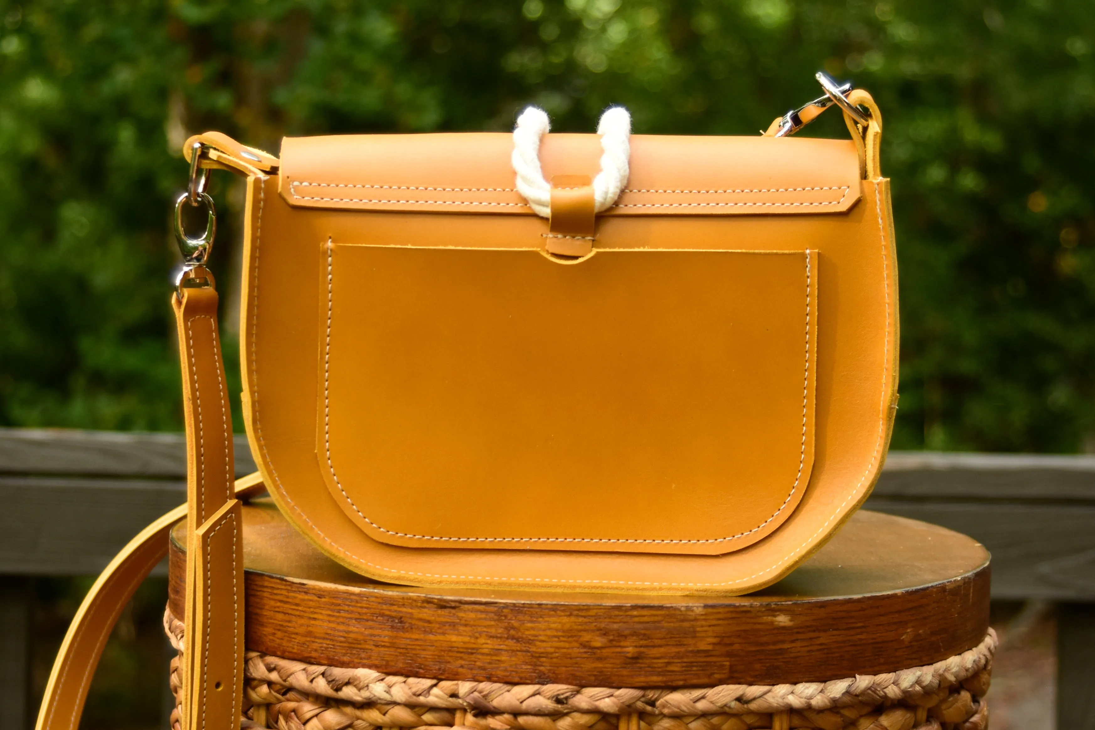 Maddie Leather Saddle Bag Crossbody