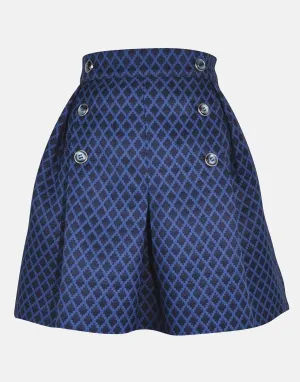 Madeline: Blue jacquard skirt