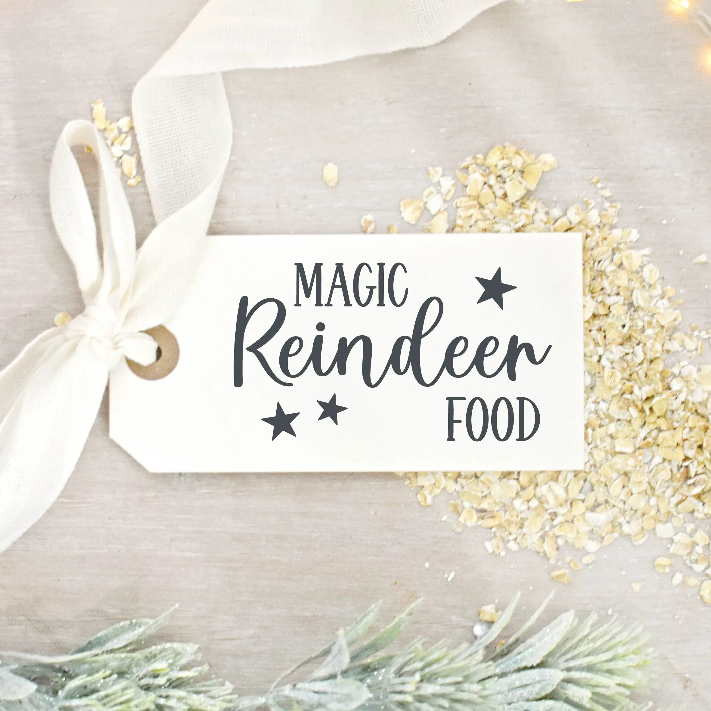 Magic Reindeer Food Christmas Rubber Stamp