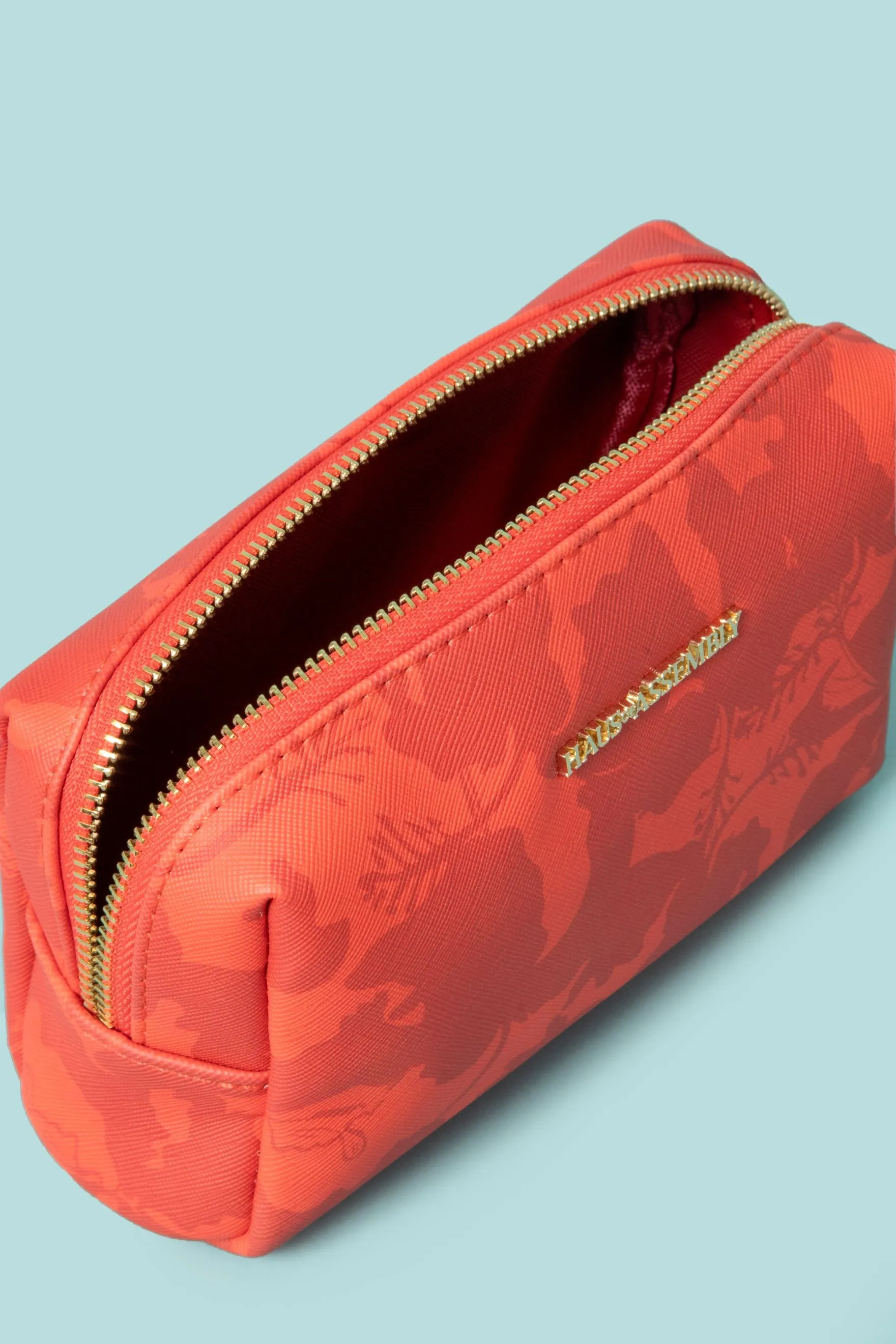 MAKEUP BAG- Red Hibiscus