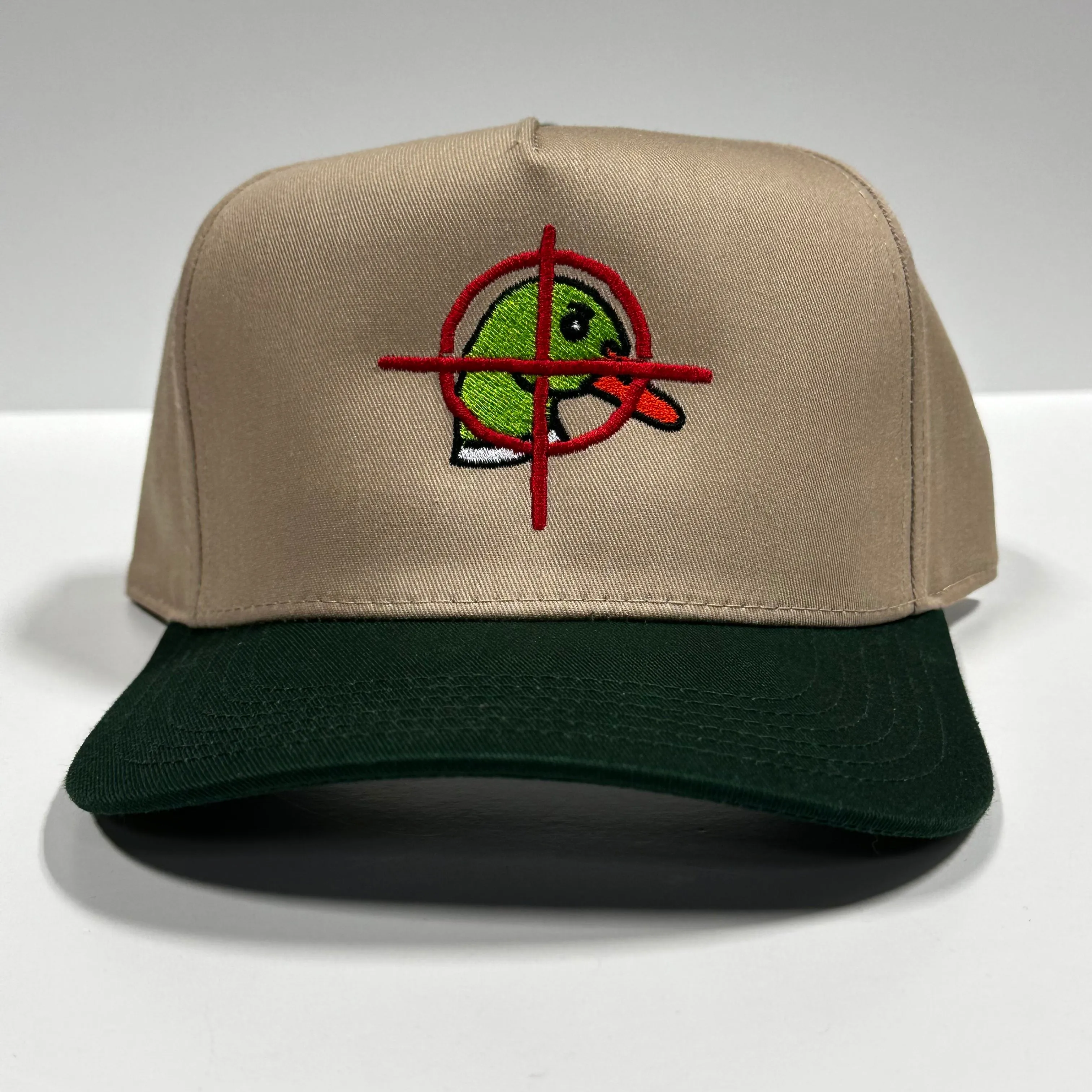 Mallard Duck Target Khaki Funny Trucker SnapBack Cap Hat Custom Embroidered