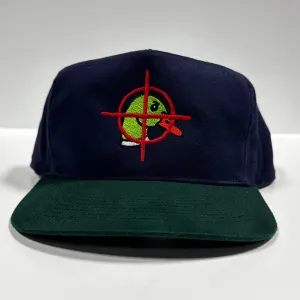 Mallard Duck Target on Vintage Strapback Hat Cap Custom Embroidery