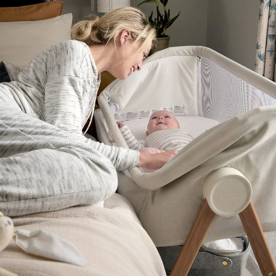 Mamas & Papas Lua Bedside Crib - Fawn