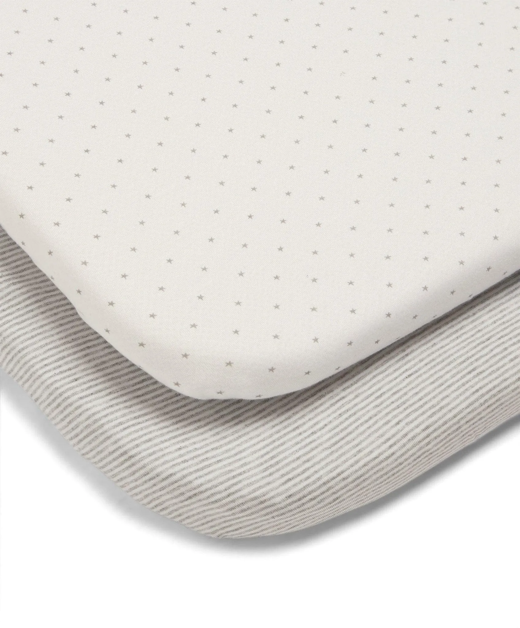 Mamas & Papas Lua Grey Bedside Crib Star/Stripe Bundle