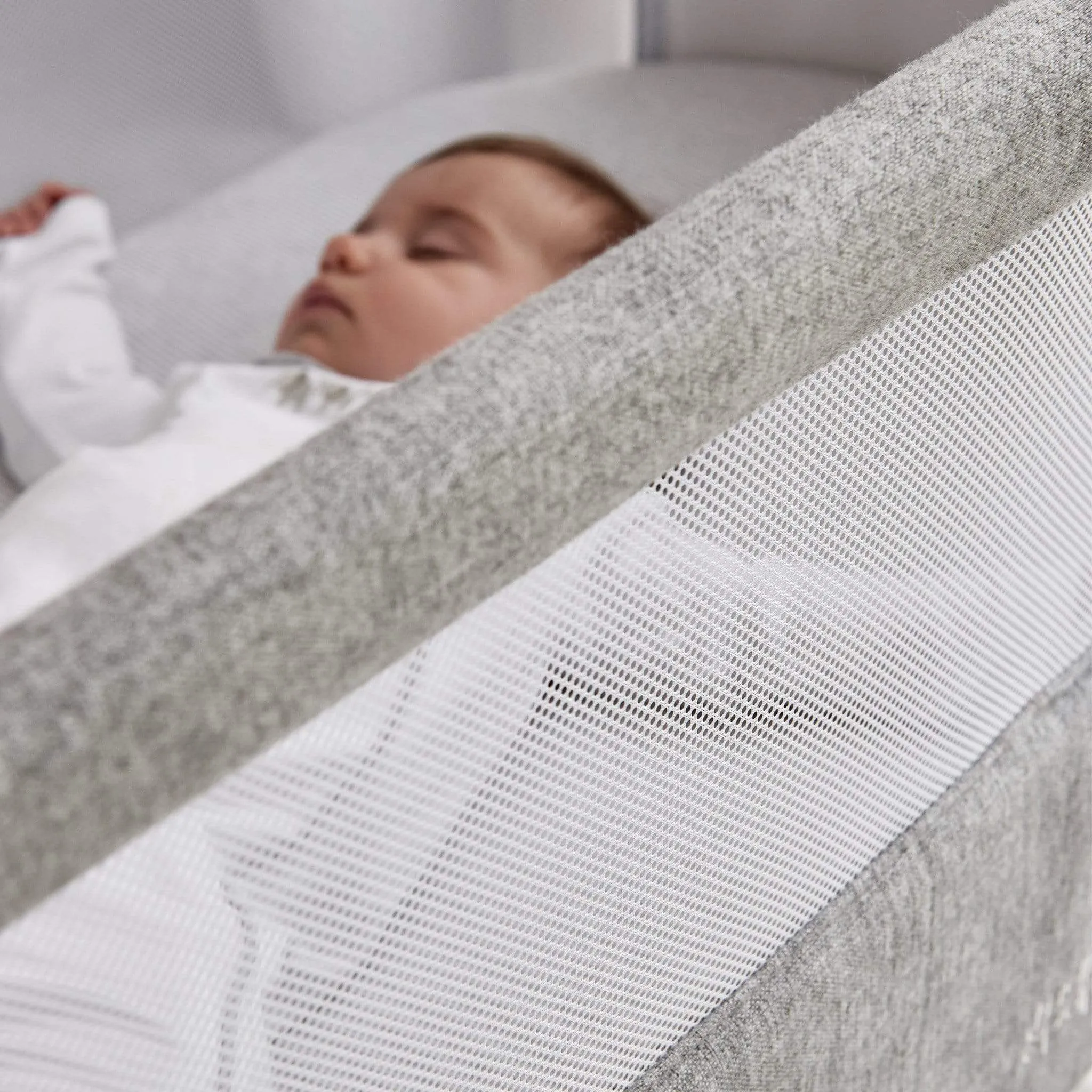 Mamas & Papas Lua Grey Bedside Crib Star/Stripe Bundle