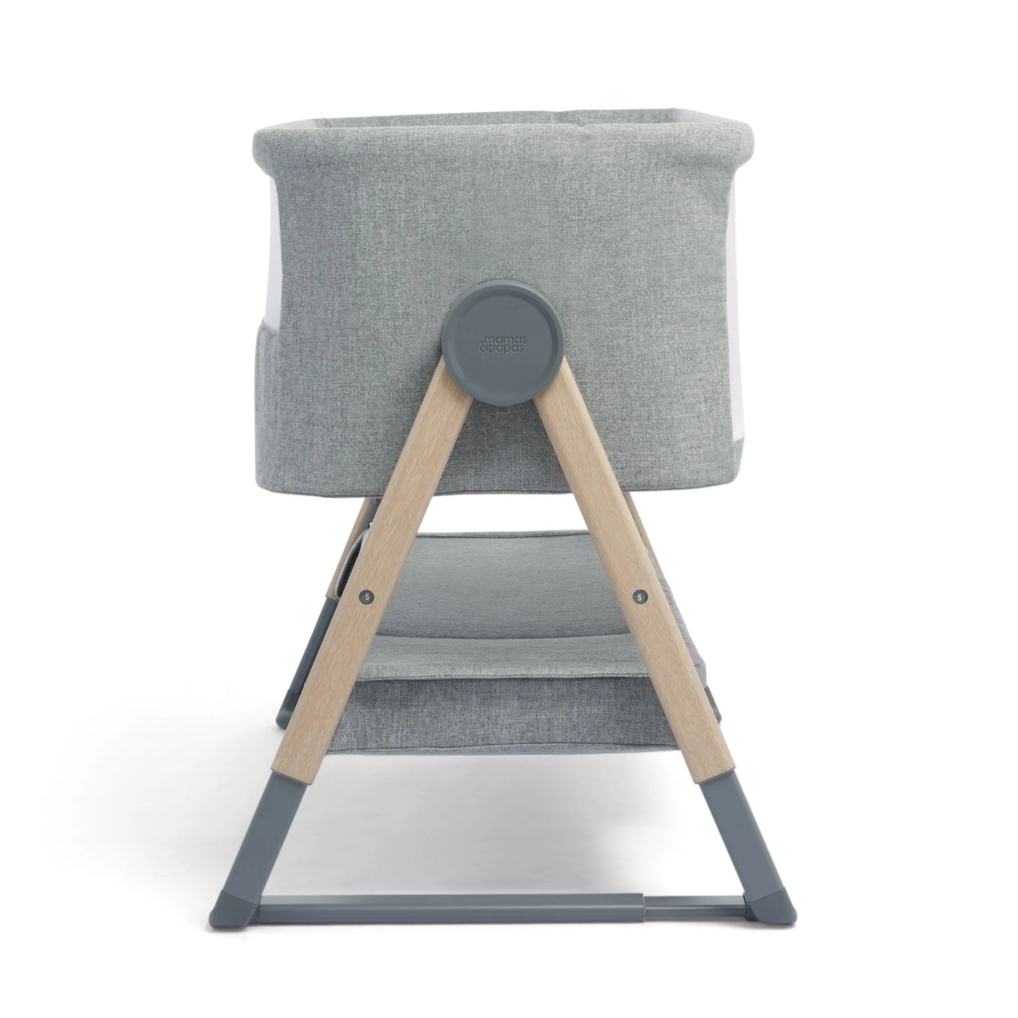 Mamas & Papas Lua Grey Bedside Crib Star/Stripe Bundle