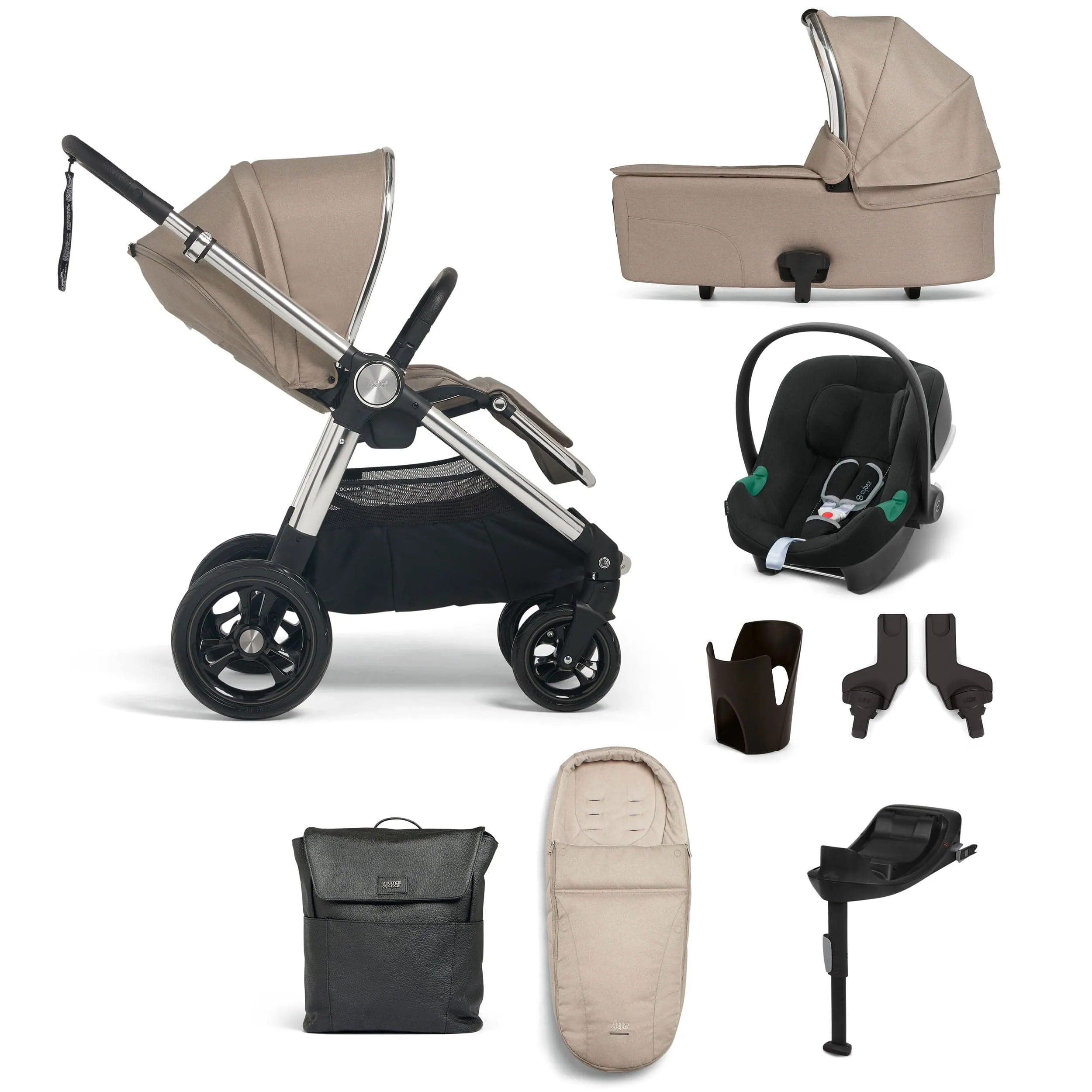 Mamas & Papas Ocarro 8 Piece Cybex Travel System in Biscuit