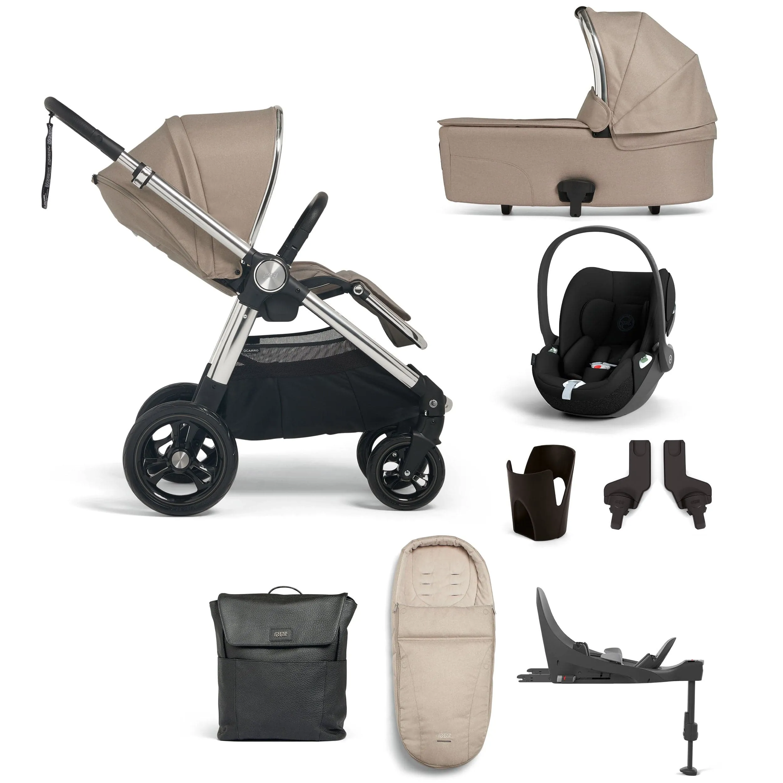 Mamas & Papas Ocarro 8 Piece Cybex Travel System in Biscuit