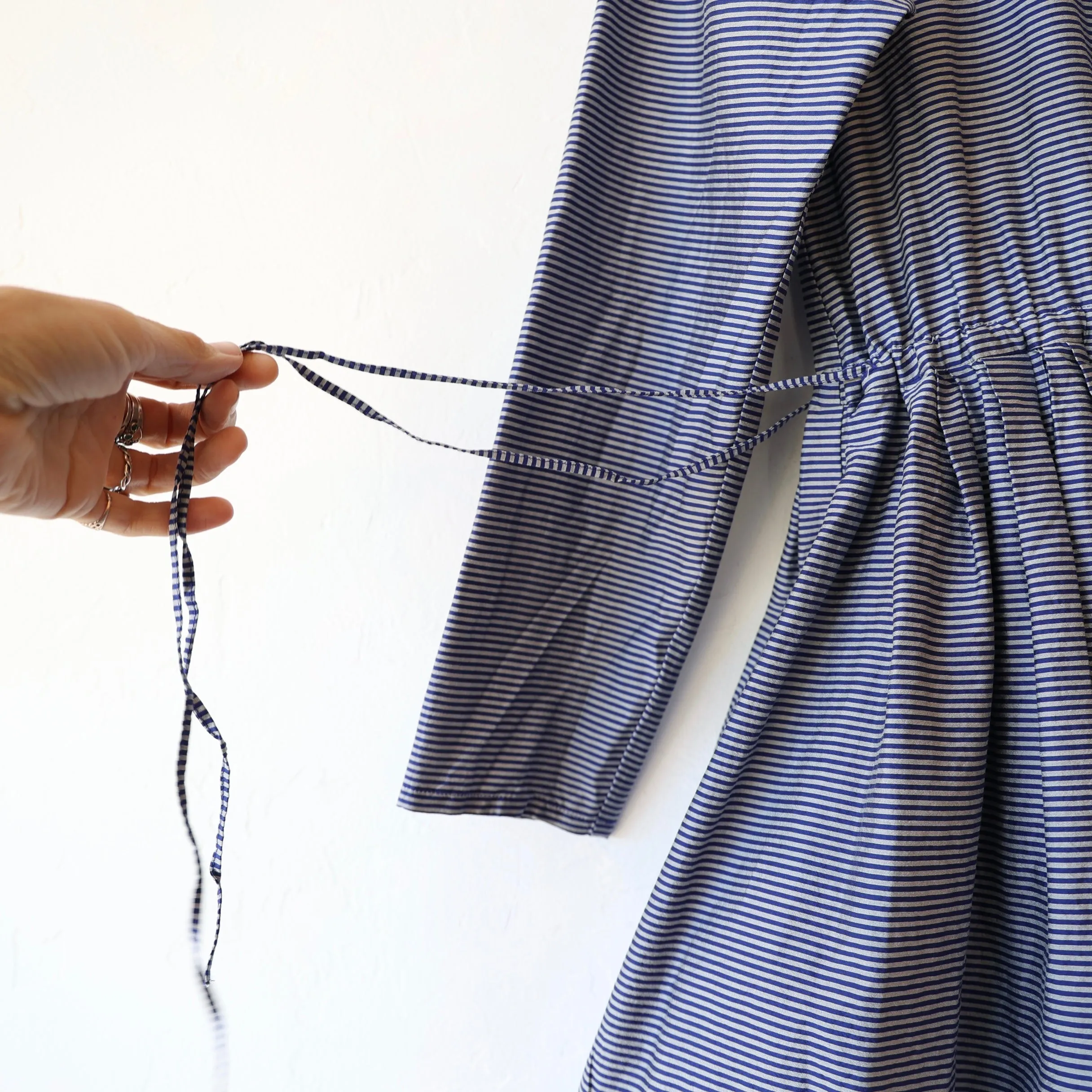 Manuelle Guibal Cotton/Silk Dress - Imperial Blue Stripe