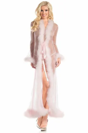 Marabou Trimmed Full Length Robe