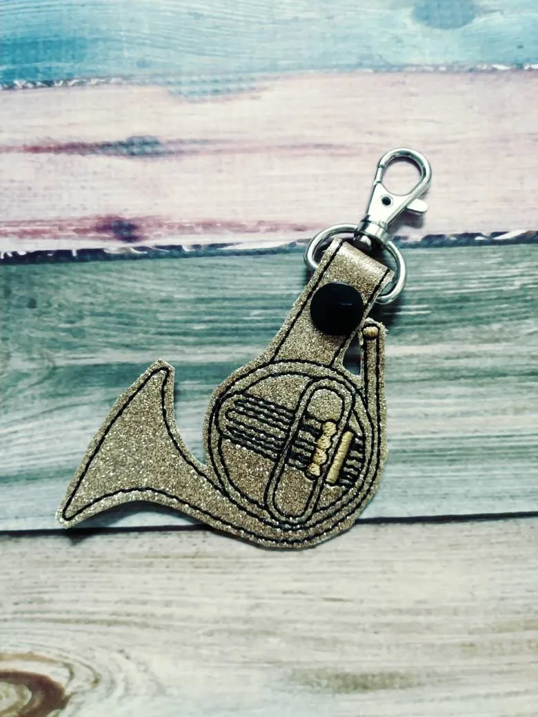 Marching Band Musical Instrument keychain, flute, clarinet, saxophone,  trumpet, trombone, french horn, drum sticks, gift for band students