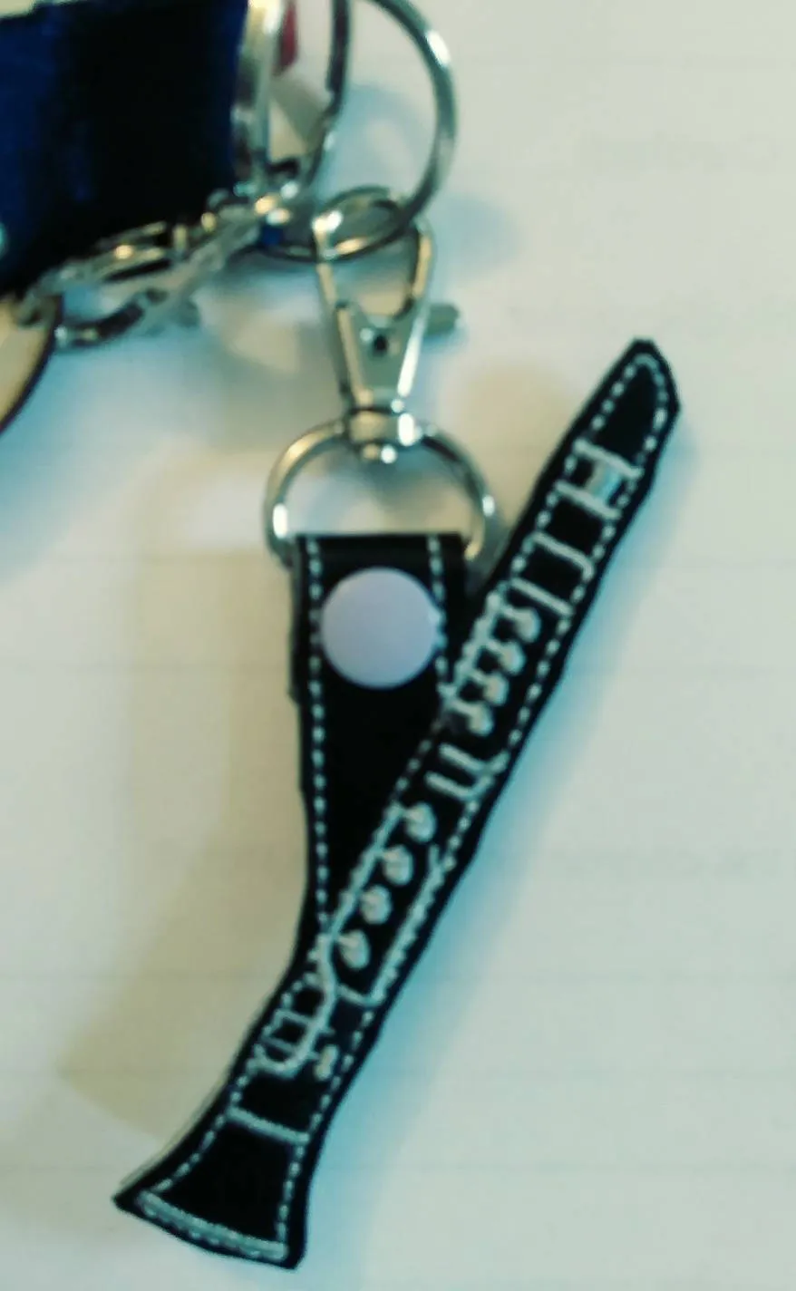 Marching Band Musical Instrument keychain, flute, clarinet, saxophone,  trumpet, trombone, french horn, drum sticks, gift for band students