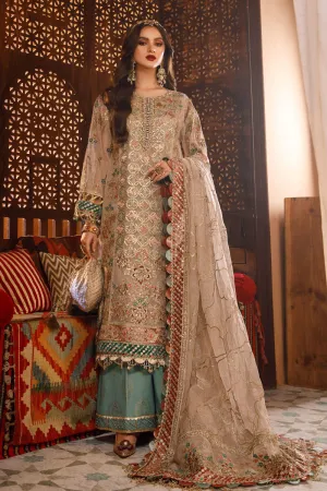 MARIA B | MBROIDERED COLLECTION 2022/23 | Off White with Sea Green  (BD-2507)
