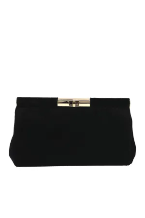 Marlene Black Velvet Clutch
