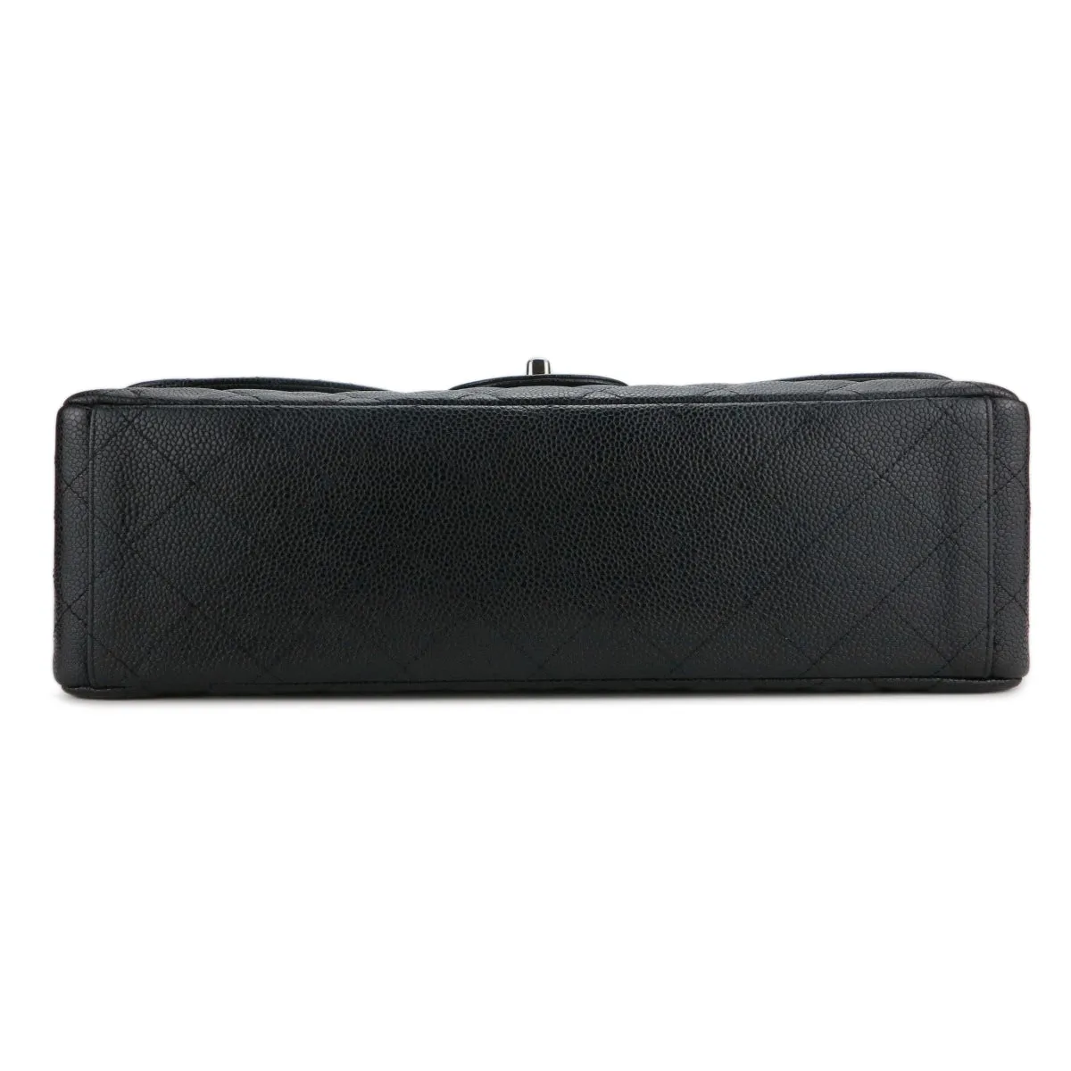 Maxi Jumbo Classic Single Flap Bag in Black Caviar