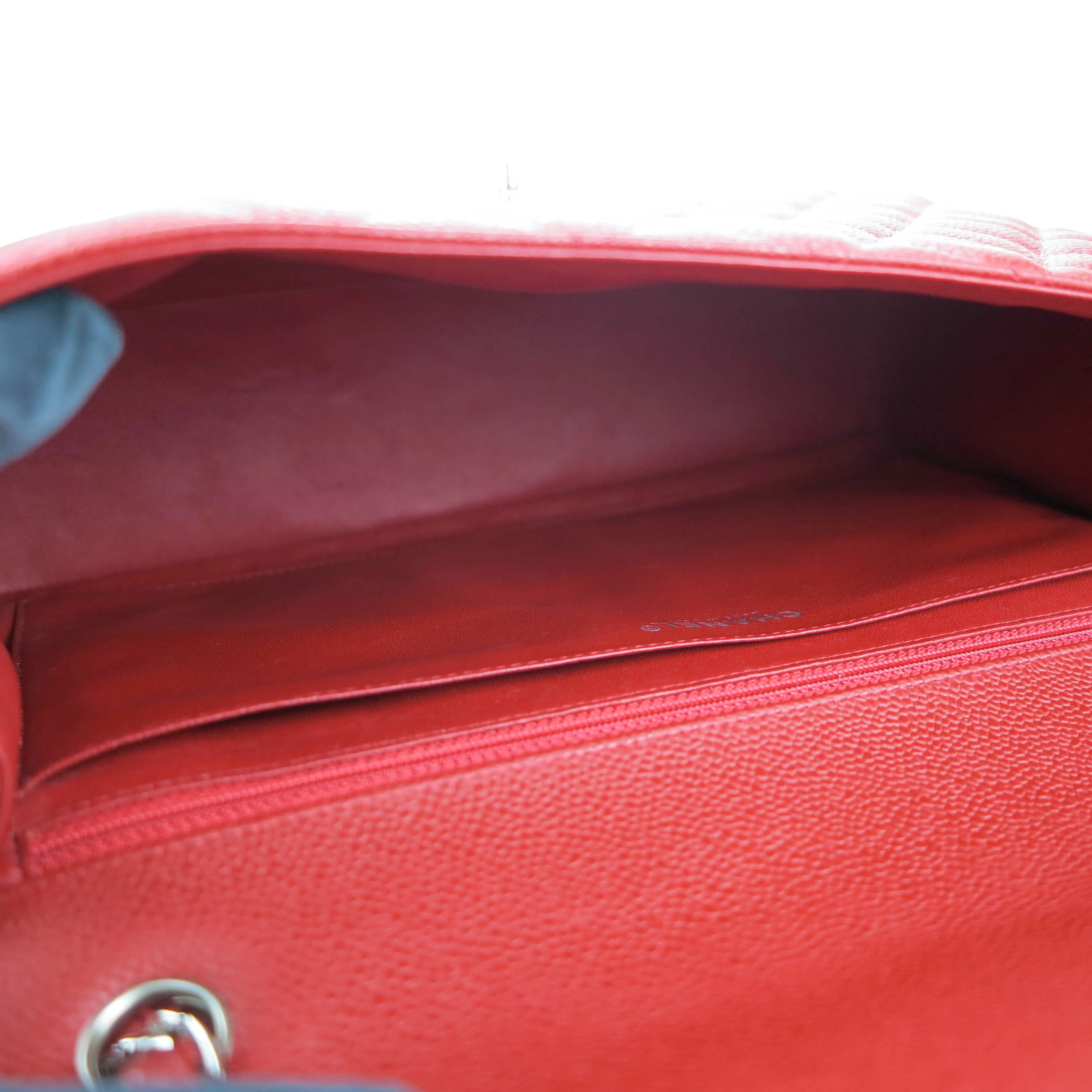 Maxi Jumbo Classic Single Flap Bag in Red Caviar