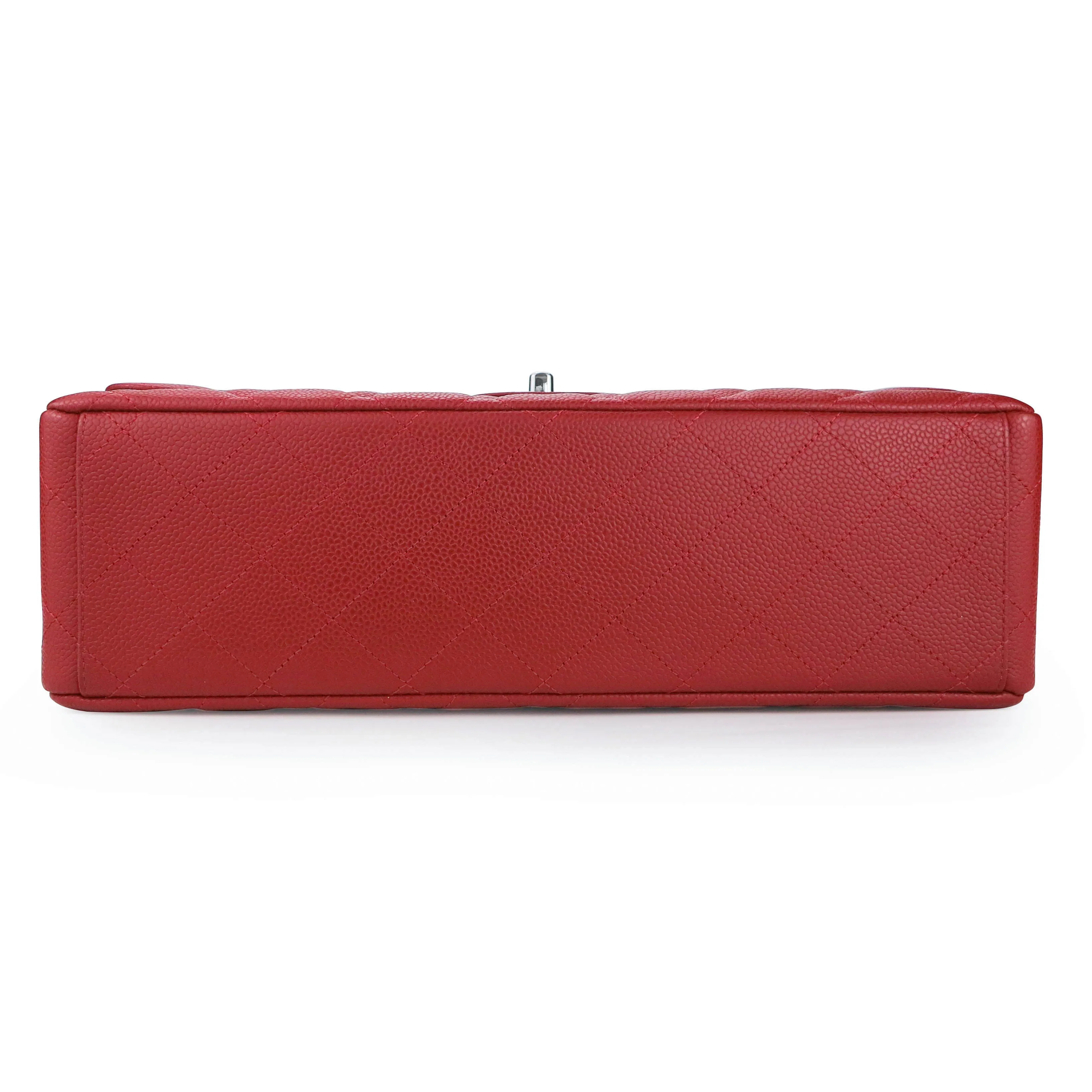 Maxi Jumbo Classic Single Flap Bag in Red Caviar